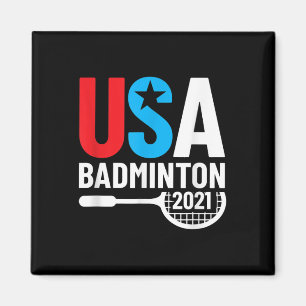 American 2021 Usa Badminton Gifts For Us Badminton Magnet
