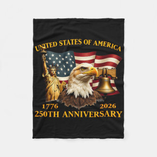 American 250 Year Anniversary Patriotic 250th Birt Fleece Blanket