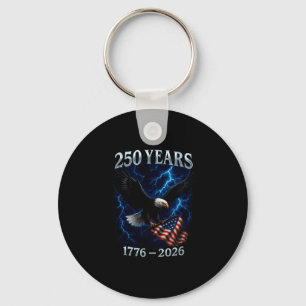 American 250 years eagle usa flag patriotic 1776 key ring