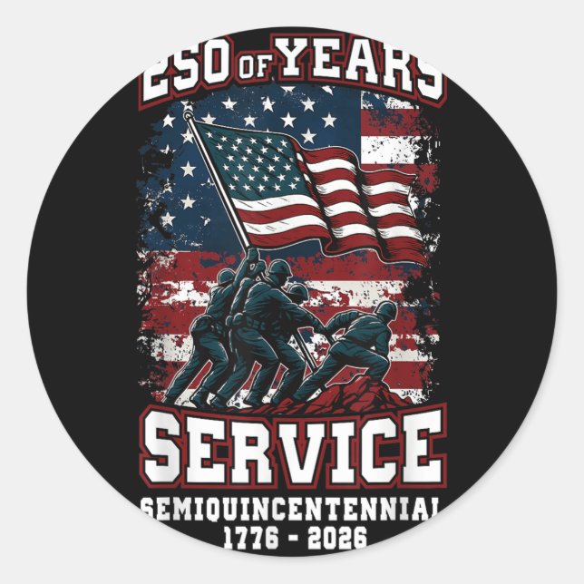 American 250th Anniversary Celebration 250 Years U Classic Round Sticker (Front)