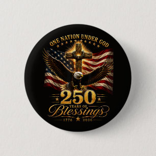 American 250th Anniversary Patriotic USA 4th July 6 Cm Round Badge