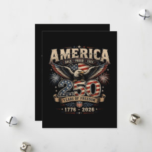 American 250th Anniversary Patriotic USA 4th July Holiday Card