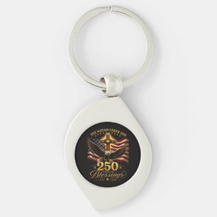 American 250th Anniversary Patriotic USA 4th July Key Ring