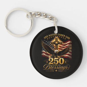 American 250th Anniversary Patriotic USA 4th July Key Ring