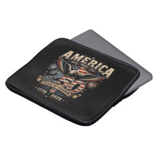 American 250th Anniversary Patriotic USA 4th July Laptop Sleeve