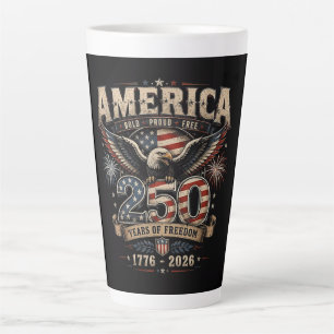 American 250th Anniversary Patriotic USA 4th July Latte Mug