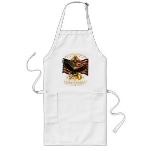 American 250th Anniversary Patriotic USA 4th July Long Apron