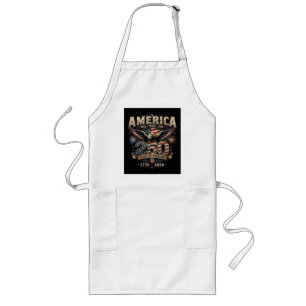 American 250th Anniversary Patriotic USA 4th July Long Apron