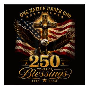 American 250th Anniversary Patriotic USA 4th July Poster