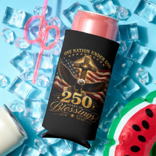 American 250th Anniversary Patriotic USA 4th July Seltzer Can Cooler
