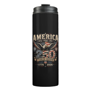 American 250th Anniversary Patriotic USA 4th July Thermal Tumbler
