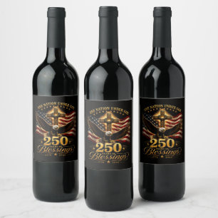 American 250th Anniversary Patriotic USA 4th July Wine Label