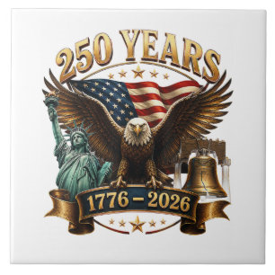 American 250th Anniversary USA Patriotic 4th July Ceramic Tile