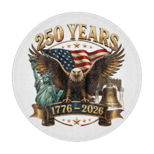 American 250th Anniversary USA Patriotic 4th July Cutting Board