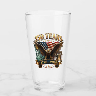 American 250th Anniversary USA Patriotic 4th July Glass