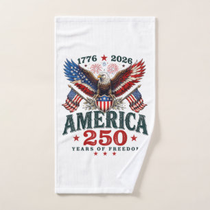 American 250th Anniversary USA Patriotic 4th July Hand Towel