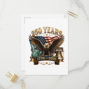 American 250th Anniversary USA Patriotic 4th July Invitation Postcard
