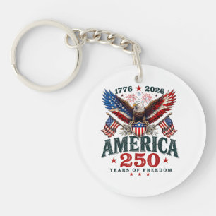 American 250th Anniversary USA Patriotic 4th July Key Ring