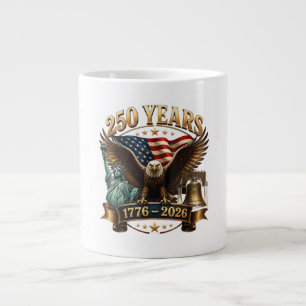 American 250th Anniversary USA Patriotic 4th July Large Coffee Mug