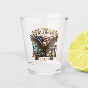 American 250th Anniversary USA Patriotic 4th July Shot Glass