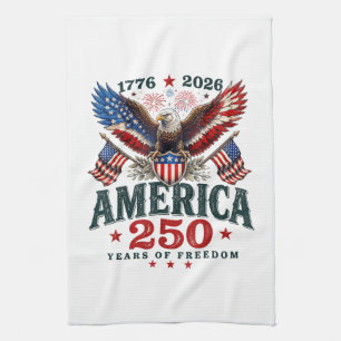 American 250th Anniversary USA Patriotic 4th July Tea Towel