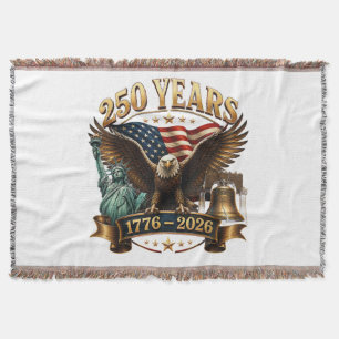 American 250th Anniversary USA Patriotic 4th July Throw Blanket