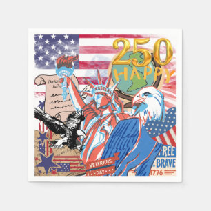 American 250th Independence Day 'Happy 250' BBQ  Napkin