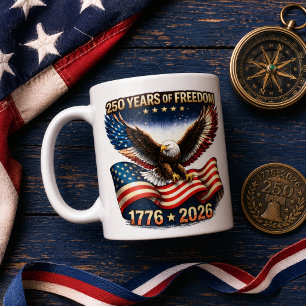 american 250th Years of Freedom Patriotic Eagle Coffee Mug