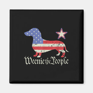 American 4th Of July Dachshund Lover Shirt Weenie  Magnet