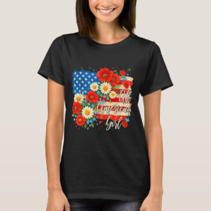 American 4th of july floral flag independence day T-Shirt