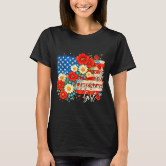 American 4th of july floral flag independence day T-Shirt