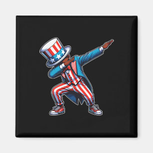 American African Dabbing Boy 4th Of July Magnet