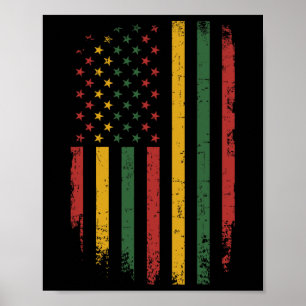 American African Flag For Black History Freedom Da Poster