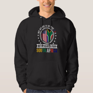 American African Flag Heart South Africa American Hoodie