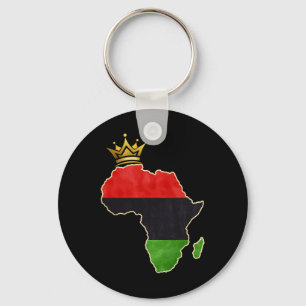 American African Queen Pan Afro Map Flag Black His Key Ring