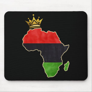 American African Queen Pan Afro Map Flag Black His Mouse Pad