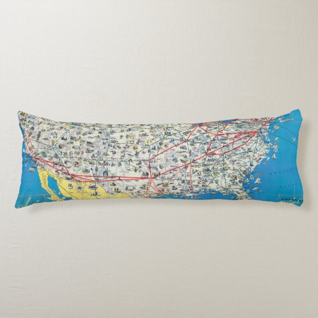 American Airlines system map Body Cushion (Front)