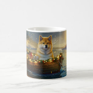 American Akita Christmas Festive Voyage Coffee Mug