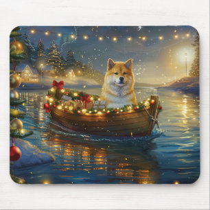 American Akita Christmas Festive Voyage Mouse Pad