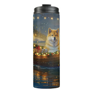 American Akita Christmas Festive Voyage Thermal Tumbler