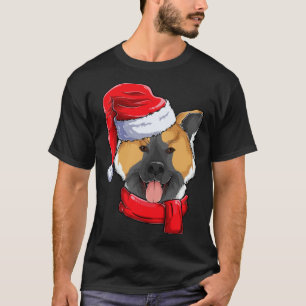 American Akita Dog Santa Claus Apparel  Christmas  T-Shirt