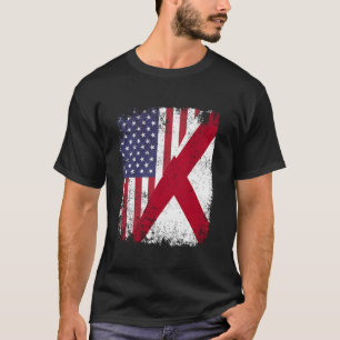 American Alabamian Roots Flags America USA Alabama T-Shirt