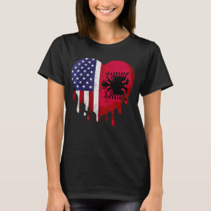 American Albanian Heritage Month Albania Flag Hear T-Shirt