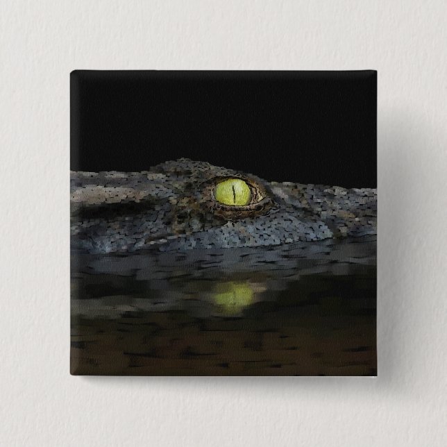 American Alligator 15 Cm Square Badge (Front)