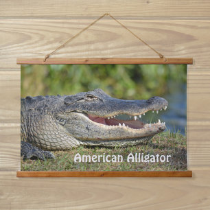 American Alligator Wildlife Photographic Hanging Tapestry