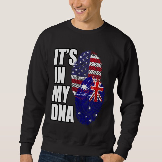 American And Australian Mix DNA Flag Heritage Sweatshirt (Front)