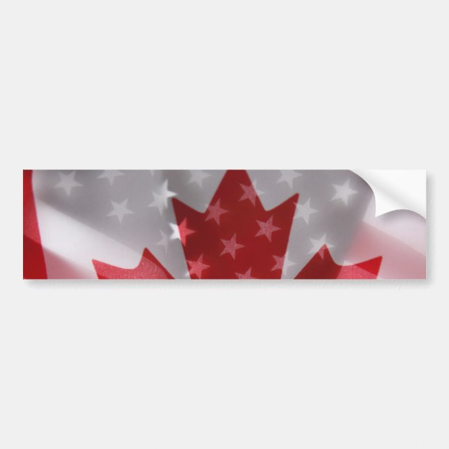 American and Canadian flags bumper sticker (Front)