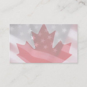 American and Canadian flags business card