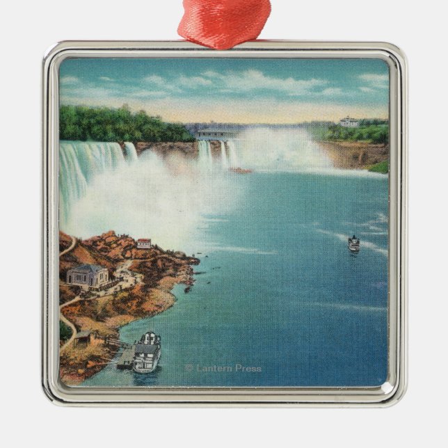 American and Horseshoe Falls Metal Tree Decoration (Front)