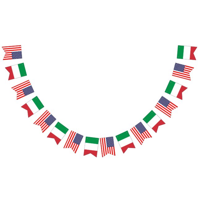 American and Italian international wedding party Bunting (All)